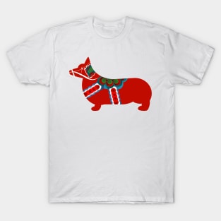 Dala Corgi - Swedish Dala Horse T-Shirt